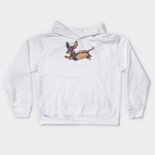 Cute Running Hot Dog Dachshund Kids Hoodie